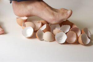 walking on eggshells